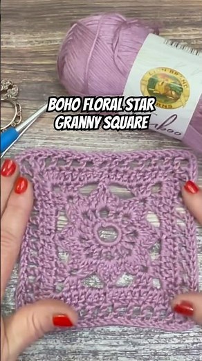 Boho Floral Star Granny Square Crochet Tutorial