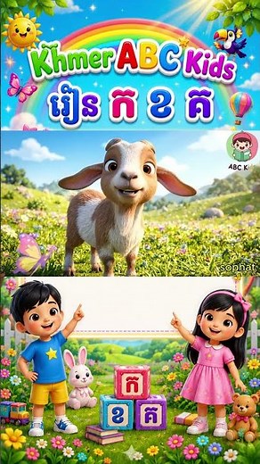 រៀនអក្សរខ្មែរ ក ខ គ ឃ ង Khmer Alphabet for Kids11