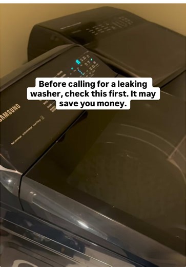 Before calling for a leaking washer, check the drain first. Many “washer leaks” are actually caused by a slow or clogged drain line. When water can’t drain fast enough, it backs up and spills out. A quick check of the drain pipe or hose can sometimes save you a service call. #washerrepair #appliancerepair #washingmachine #homeownertips #appliancetech