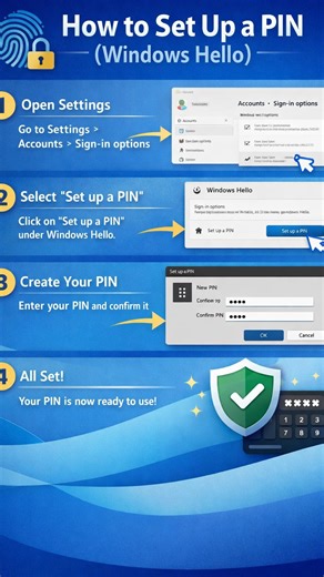 ‎AZO-جاك‎ on Instagram: "How to set up windows Hello PIN password"