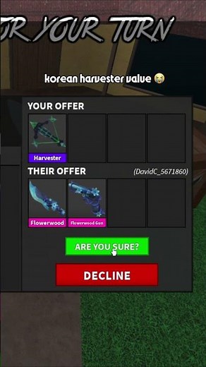 korean harvester value 😭 #mm2 #murdermystery2 #roblox