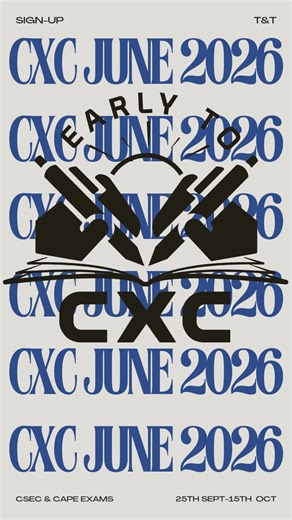 1.1K views | T&T candidate can sign up for CXC May/June 2026 exams. The whole process is online, and begins with a click. | Early To CXC | Facebook