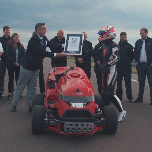 The Honda Mean Mower V2 set a Guinness World Record in the category "Fastest Acceleration 0-100 mph for a Lawnmower" by reaching that speed in under 7 seconds🏁🏎 | Your Future Car by Autoblog