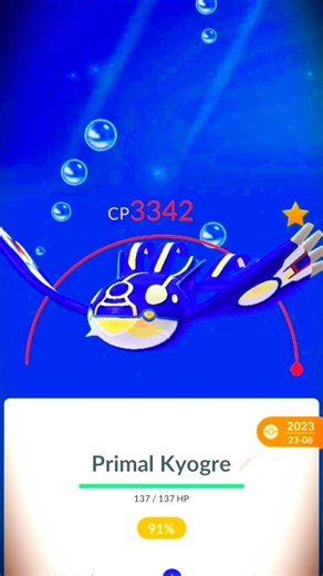 Legendary Primal Kyogre Evolution in Pokémon GO #pokemongo