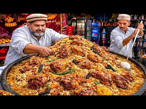 Afghanistan Most Famous 100 KG Kabuli Pulao I Uzbek pulao | Afghanistan Street food | resde chicken