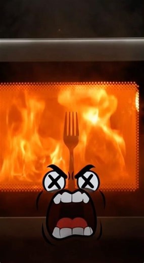 POV: You put a fork in the microwave and it starts SCREAMING! 😱🔌