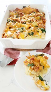 Let’s make a breakfast strata with leftover ham. This is a great way to use your leftover ham from Easter. Have you tried a breakfast strata before? I love perfect breakfast casseroles and strata is one of my favorites. If you haven’t heard of it before, strata is essentially a savory bread pudding. What I especially love about this recipe is that it’s a make-ahead breakfast casserole that only improves as it sits in the fridge. Make the day before and bake the next morning for an impressive bru