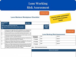 Lone Worker Risk Assessment & Checklist Template (digital Download) - Etsy UK