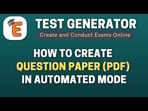 How to Create Question Paper (PDF) in Automated Mode