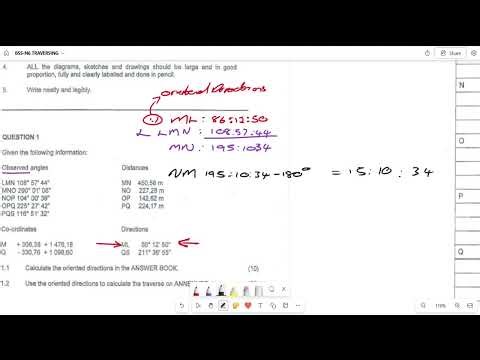 BSS N6 Traversing Exam Past Question Answered Step by Step