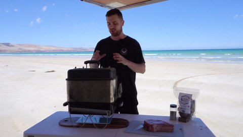 How to Cook Steak and Prawns on the Beach