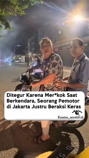 konten_sensitif.id on Instagram: "Sebuah video memperlihatkan aksi arogan seorang pengendara motor di Jakarta. Pria tersebut terekam bereaksi keras hingga membentak warga setelah ditegur karena mer*kok sambil memacu kendaraannya di jalan raya. Peristiwa ini bermula saat pengendara lain merasa terganggu oleh abu atau asap r*kok dari pria tersebut. Mengingat bahaya abu r*kok yang bisa mengenai mata pengendara di belakangnya, warga pun mencoba memberikan teguran secara baik-baik. Bukannya menyadari