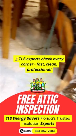 🔥 FREE Attic Inspection - Find Out What’s Hiding Above You! Your attic could be quietly wasting energy every single day! 💸 Leaks, thin insulation, or poor airflow might be driving up your bills and lowering your comfort. TLS Energy Savers is offering a FREE Attic Inspection to help Florida homeowners spot hidden energy loss before it gets worse. ✅ Check insulation & air leaks 💡 Improve comfort year-round ⚡ Lower your monthly bills 👷 Trusted Florida insulation experts Don’t wait for another h