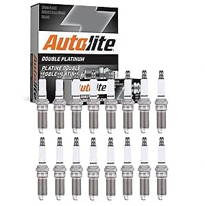 16 pc Autolite Double Platinum Spark Plugs compatible with Ford F-350 Super Duty 6.2L V8 2011-2019