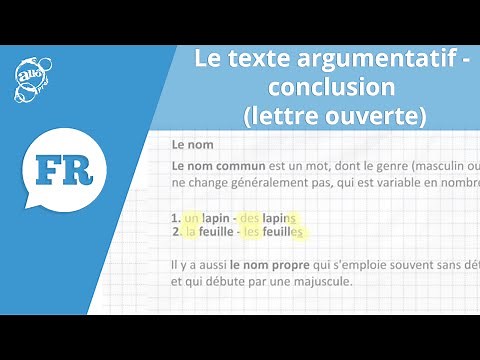 Allô prof - Texte argumentatif - conclusion (lettre ouverte)