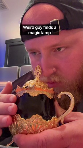 Weird guy finds a magic lamp