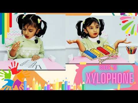 How to color in xylophone | Learn color with coloring activity | fun for kid #drawing #colors #kids