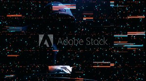 Programmer hiding face typing on computer keyboard, technological background. Theme of cybersecurity and computer spying. Professional hacking internet networks and servers. Classic hacker hoodie.