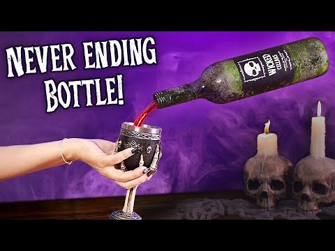 We made a FLOATING Bottle that pours forever! (Halloween Prop)