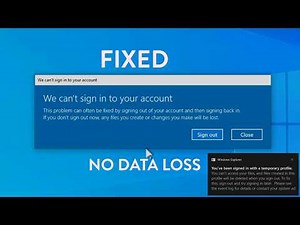We Can't Sign In to Your Account Windows 10 & 11 | Temporary Profile Issue [2026]