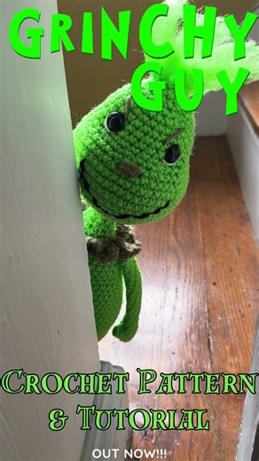 Grinchy Guy FULL Crochet Pattern & Tutorial #crochet #grinch #christmas #christmascrafts