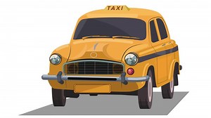 Taxi animation, Yellow Taxi Rides. Transparent Background. Motion Graphics. Animation