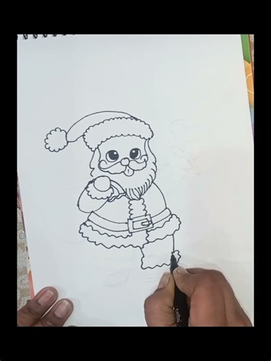 ✏️ Simple & Cute Santa Art #drawing
