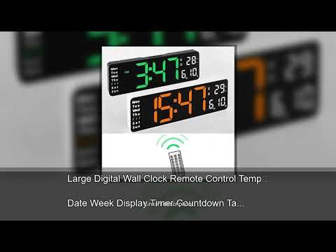 Large Digital Wall Clock Remote Control Temp Date Week Display Timer Countdown Table Clock Wall