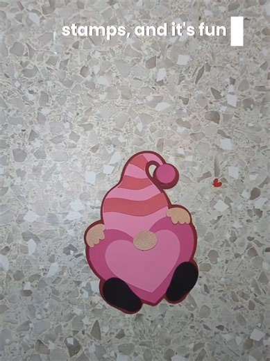 Valentine's Day gnome. this little guy came together real quick using the Cricut design space. I made four different ones use coordinating pink paper! send the paper hug to someone you love. everybody loves a greeting card #love #valentine #greetingcards #handmade #greetingcards