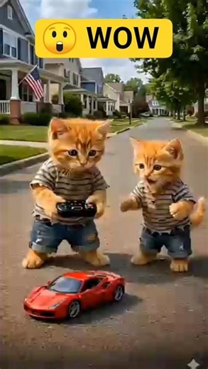 Cute Baby Cat Playing with Remote Control Car 🐱🚗 | Funny Cat Short Video