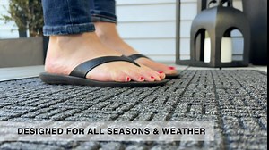 Kempf Water Retainer Front Door Mat, 48” x 72”, Black, Outdoor Indoor Entrance, Non-Slip, Low Profile, Natural Rubber Doormat, Traps Dirt and Moisture