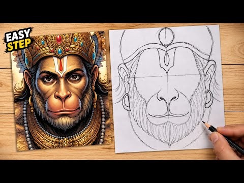 How to draw Lord Hanuman ji drawing | EASY Hanumanji drawing #drawing