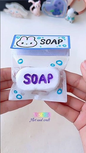 DIY hand soap squishy 🧼 (miniature craft) #shorts #tonniartandcraft #love #diy #craft #youtubeshorts