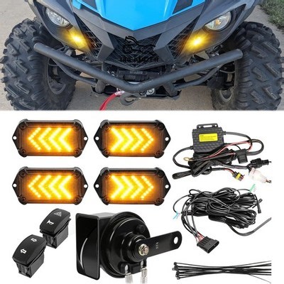 UTV LED Turn Signal Kit 110dB Horn Rocker Switch For Yamaha Wolverine RMAX4 1000 | eBay