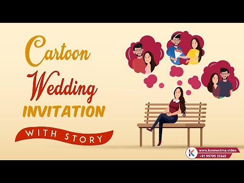 Cartoon Wedding Invitation Video with Story | Wedding Invitation Animated Video