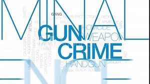 Gun crime animated word cloud, text design animation. Kinetic typography.