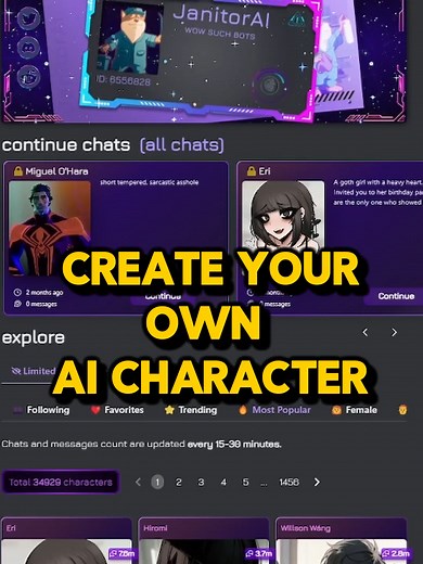 Create your own AI Character with JANITOR AI #characterai #characteraichat #aichatbot #aichats #aichat #sakurafm #spicychat #janitorai