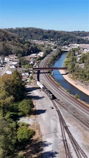 464 reactions · 5 comments | A pair of NS EMDs shove a short train out of Pitcairn along the Pittsburgh Line in Wilmerding, PA. #railroad #railway #train #drone #rail #reels #reelsvideo #ns #locomotive #fall #video | Craig Hensley Photography | Facebook