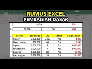 Rumus Pembagian di Excel | Cara Mudah Membagi Angka di Excel