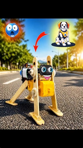 gear motor se banaen 4/4 dog robot 🤖 school topper science project #viral #shorts #science