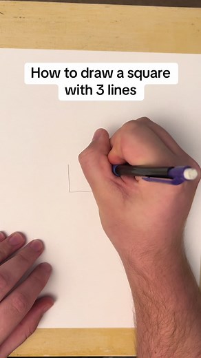 How to Draw a Square with 3 Lines Easily