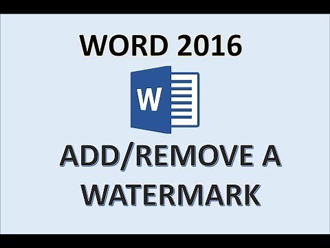 Word 2016 - Insert Watermark - How to Create Add Make Put & Remove Watermarks in MS Office Document