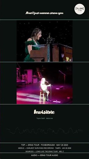 Taylor Swift — Invisible: Tampa 2008 → The Eras Tour