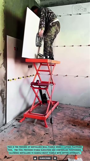 Panel Installation Tool: Scissor Lift Table for Safe and Precise Wall Mounting