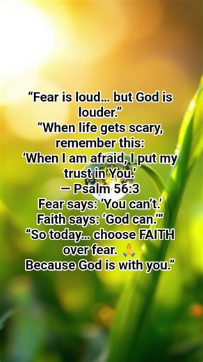 “When life gets scary, remember this:‘When I am afraid, I put my trust in You.’— Psalm 56:3