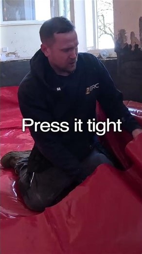 Builder Seals Radon Membrane Joints Properly