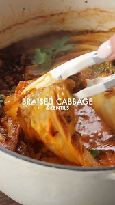 https://www.thissavoryvegan.com/braised-cabbage-lentils/ This Braised Cabbage & Lentils recipe is perfection! Napa cabbage is cooked in a coconut curry sauce with lentils until super tender! | This Savory Vegan