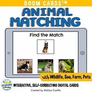 Animal Non Identical Matching Set | Boom Cards