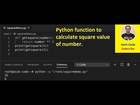 Python function to calculate square value of number