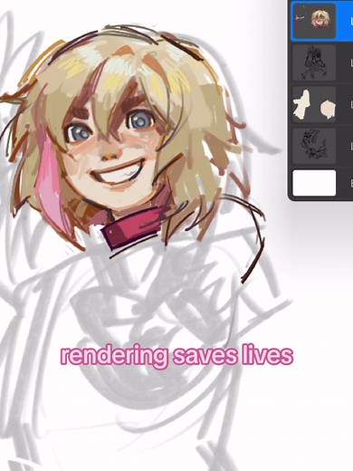 i love drawing on one layer #procreate #rendering